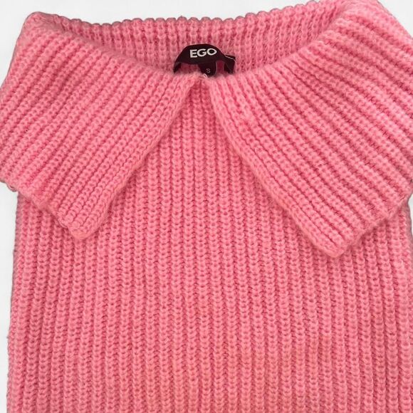 Ego Hot Pink Strapless Chunky Knit Top – Y2K Indie Cottagecore Small - Picture 4 of 5